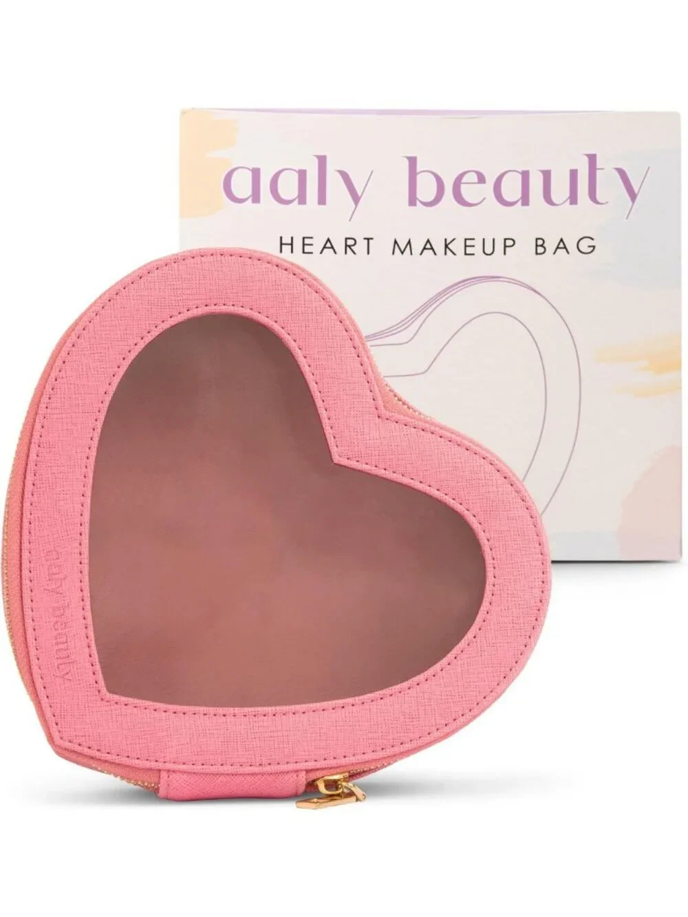 Pink Heart Cosmetic Bag – Large Capacity Makeup & Skincare Organizer, Perfect